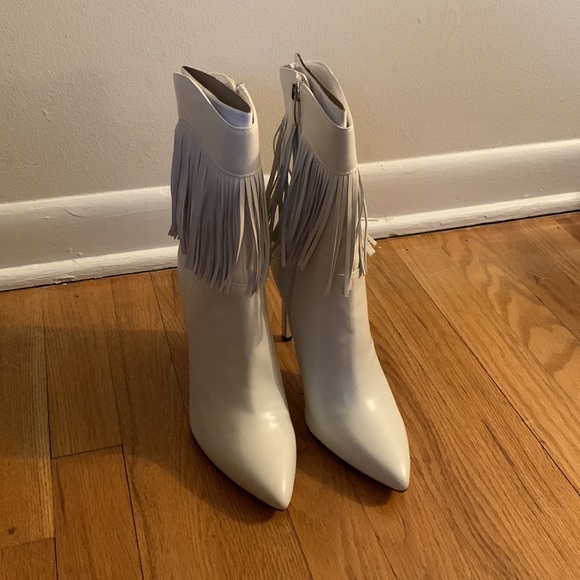 Nine West Ivory Fringe Booties - Picture 2 of 6